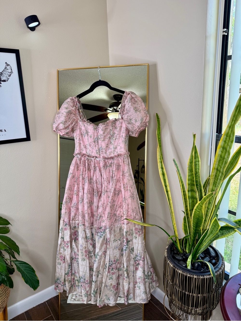HOUSE OF CB 'Penelope' Pink Floral Chiffon Midi Dress NWOT - Picture 7 of 7